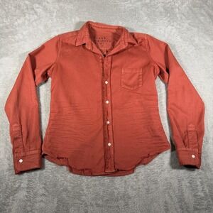 Frank & Eileen Barry Shirt Womens XS Red Long Sleeve Button Up Slim Fit Made USA
